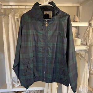 Jerzees sz. Men's sz. Large blue and green plaid windbreaker Spring  2206 - Picture 1 of 7