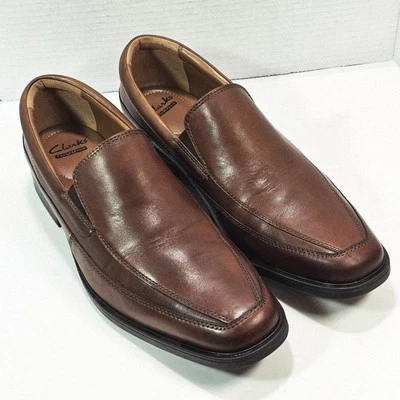 Clarks Mens Tilden Free Slip-On Loafer Dark Brown Leather Oxford Shoes 11.0 M  - Image 1 of 4