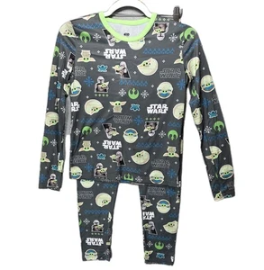 Star Wars Jungen L Kuschel Duds Schlafanzug Klima Rechts Pull On Shirt Hose Set Winter - Bild 1 von 19