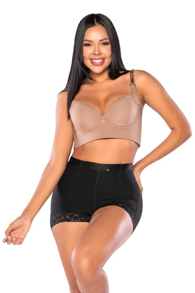 Colombian Stagmi Fajas ButtLift Invisble Lace Short Shaper Bottom & Thong 2-Pack - Image 1 of 4