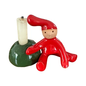 Vintage Bo Melander Pixy Co. Denmark Christmas Elf Pixy - Kerzenhalter, OVP - Bild 1 von 7