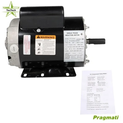 3HP SPL 1Phase Air Compressor Electric Motor 115/230v 3450RPM 5/8"Shaft 56Frame - Image 1 of 4