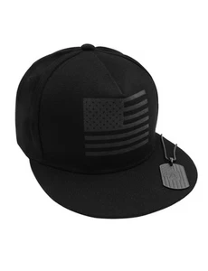 Black American Flag Hat for Men&Women, Flat&Wide Brim Fitted Hats for Men, St... - Picture 1 of 6