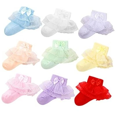  9 Pairs Baby Lace Socks Girls' Ruffle Socks for Newborn Infants Princess  - Image 1 of 4