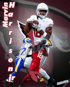 Arizona Cardinals Lithograph print of Marvin Harrison jr 2024 - Picture 1 of 1