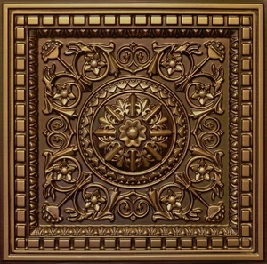 Lote de 50 piezas de azulejos de techo de PVC dorado antiguo 3D Tin Look D1215 - Imagen 1 de 1