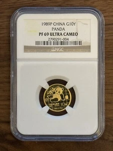 1989P China Gold Panda 1/10 oz G10Y 10 Yuan NGC PF69 Proof Ultra Cameo Coin! - Picture 1 of 2