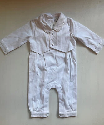 Mameluco Carriage Boutique Bebé Niño Bautizo Bautizo Blanco Talla 3 Meses Nuevo con Etiquetas Foto 1 de 4