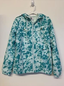 VOLCOM SZ MM/12 Splatter Paint Mesh-lined Hooded Light Windbreaker Jacket - Picture 1 of 5