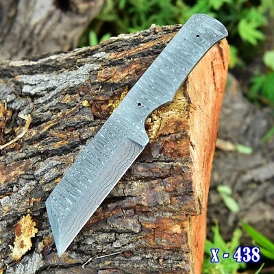 DAMASCUS KNIFE FULL TANG TANTO FIXED BLANK BLADE OUTDOOR HUNTING CAMPING X438 - Image 1 of 4