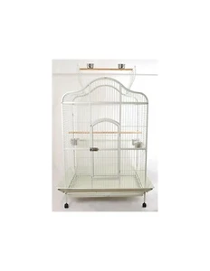 Gabbia Pappagallo Great House con Posatoi e Mangiatoie, 124x90x185 cm, Bianco - Foto 1 di 8