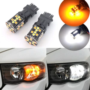 2x No Hyper Flash 3157 3457 Switchback LED Front Turn Signal Parking Light Bulbs - Bild 1 von 16