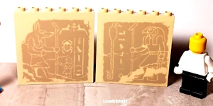 LEGO Mummy Pharoah Egyptian Tomb Wall Panel Lot of 2 Sticker Jackal Scarab Bird - Picture 1 of 1