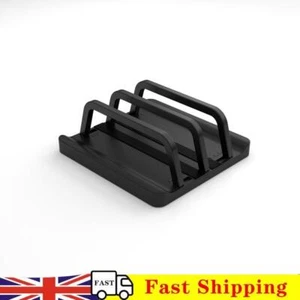 2 Slot Vertical Laptop Stand Anti-Slip Holder for Computer Tablet Phone (Black) - Afbeelding 1 van 11