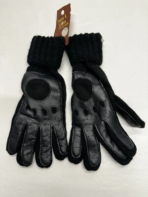 Громоздкие вязаные винтажные перчатки черные акриловые водительские перчатки OSFA - Изображение 1 из 4