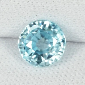 2,06 Karat erstaunlicher Diamantglanz natürlich blau Zirkon 6,5 mm rund...!!!! - Bild 1 von 2