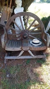 Antique Period Cartwheel Garden Bench - Picture 1 of 17