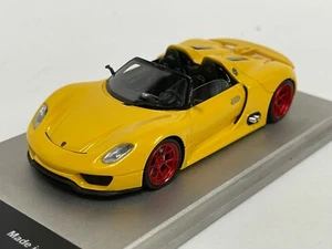 1/43 Tecnomodel Porsche 918 Spyder in Yellow red Wheels Aluminum Base. One Off - Picture 1 of 11