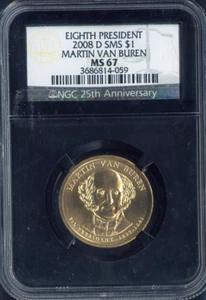 2008-D Martin Van Buren Dollar NGC MS67 SMS - 8th US President - Picture 1 of 2