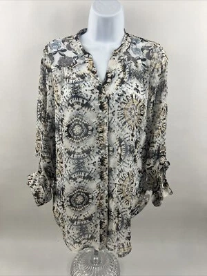 NUEVO CON ETIQUETAS Figueroa & Flower Mujer Púrpura Floral Transparente Cintura Calada Blusa Pequeña Med Foto 1 de 4