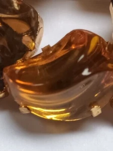 Vintage Amber Garland Brooch and Crystals - Picture 1 of 10