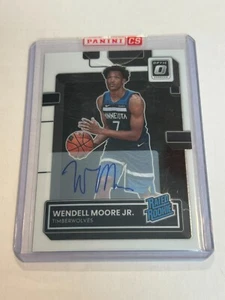 2022-23 DONRUSS OPTIC WENDELL MOORE JR #201 RATED ROOKIE ON CARD AUTO TWOLVES - Picture 1 of 2