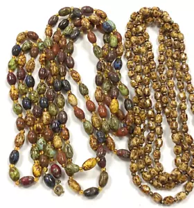 vintage lot 3x necklaces glass beads splashed colours true vintage - Picture 1 of 12