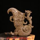 Chinese Antique Copper Collection Antique Dragon and Phoenix Cups