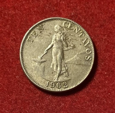 Philippines 10 Centavos 1962 Copper-Nickel-Zinc Coin KM#188 T5972 - Image 1 of 2