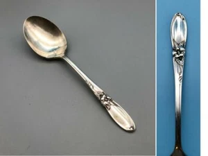 Oneida Community WHITE ORCHID Silverplate 6-1/8" Sugar Serving Spoon - Picture 1 of 7