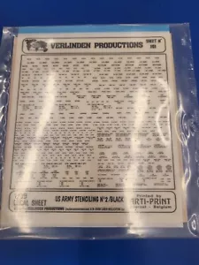 VERLINDEN 1/35 Decal Sheet US Army Stenciling N2 Black #161 Model Diorama NEW! - Picture 1 of 3