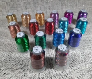 17 Colors Metallic Embroidery Machine Thread Kit 500m (550y) with Sleeve Covers - Picture 1 of 15