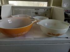 Vintage Pyrex Mixing Bowls Corning Butterfly Gold Set of 4 Nesting Bowls