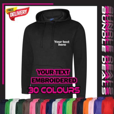 Personalised Custom Embroidered Hoodie Your Text Unisex Stag Hen Workwear Top - Изображение 1 из 4