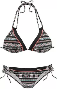 Chiemsee Damen Triangel Bikini bunter Ethnoprint Black-Print, 36 Cup A/B J6241 - Bild 1 von 2