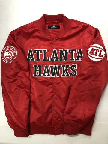 Pro Standard Men's ATLANTA HAWKS Embroidered Satin Jacket Red Large DISCONTINUED Cover