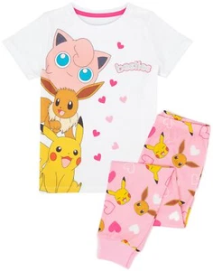 Pokemon Rosa Manga Larga Pierna Larga Conjunto Pijama (Niñas) - Imagen 1 de 34
