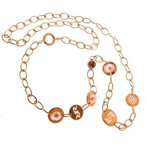 Nuevo collar de monedas de cristal y perlas Rebecca en negrita - Imagen 1 de 1