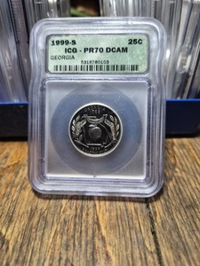 ICG 1999 S PR70 DCAM Georgia State Quarter 25C  ICG Slab - Picture 1 of 3