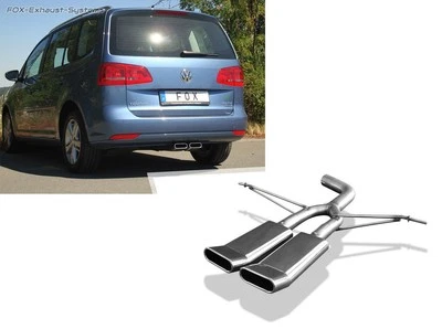 Acero Endrohrsatz Centro VW Touran 1T 130x50mm DTM Plano y Ovalado Arrollado - Imagen 1 de 4