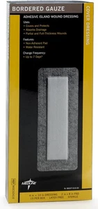 Medline umrandete Gaze, 4" x 10" selbstklebender Insel-Wundverband, steril, 15 Ct - Bild 1 von 1