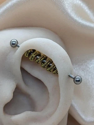 Bilanciere industriale in oro bicolore 18 carati calibro 14 con bobina in... - Immagine 1 di 4