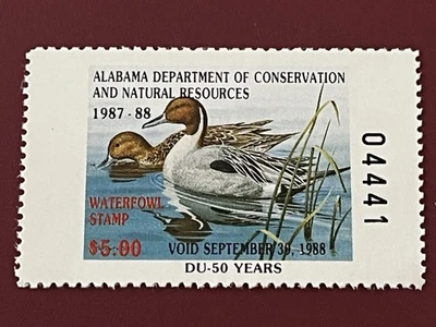 1987-88 ALABAMA DEPARTMENT OF CONSERVATION AND NATURAL RESOURCES STAMP MNH - Image 1 of 2