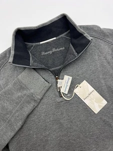 Tommy Bahama Wendepullover Herren Small grau 1/4-Reißverschluss Pullover Sweatshirt neu ohne Etikett - Bild 1 von 13