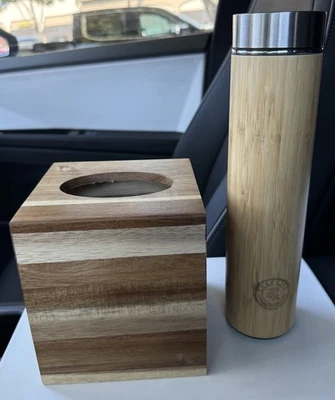 Wood Tissue Holder And Leaf Life Wood/Stainless Steel Tumbler - Image 1 of 4