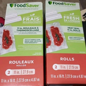 Menge 2 VERSIEGELT FoodSaver 11" x 16' Vakuumversiegelung Rollen - 2 Pack [2 Boxen = 4 Rollen] - Bild 1 von 2