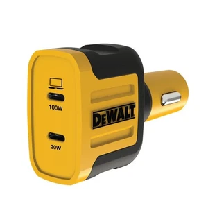 DEWALT 120W Caricabatteria da Auto 2 Porte PPS PD USB-C per Cellulare e Tablet - Foto 1 di 1