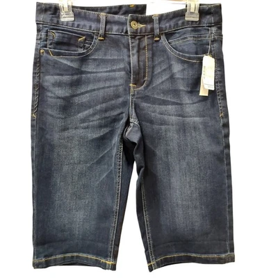 Bermuda jeans Christopher & Banks ajuste moderno lavagem escura tamanho 4 - Imagem 1 de 4
