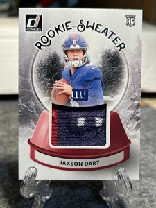 2025 Panini Donruss Football Jaxson Dart Holiday Sweater Relic RC GIANTS SWE-JDT - Bild 1 von 3