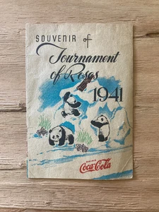 COCA COLA Souvenir of Tournament of Roses 1941 card pandas original - Picture 1 of 3